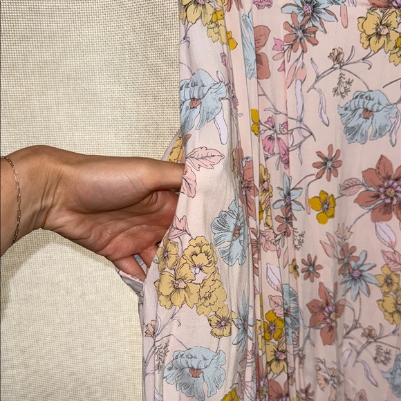 Lulu's Flourishing Feelings Pink Floral Print Puff Sleeve Midi Dress - Picture 9 of 12